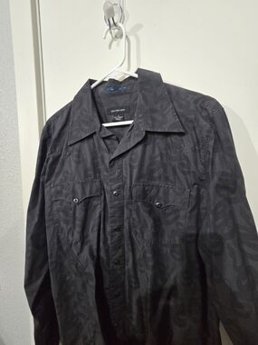 Calvin Klein Jeans Men's Black Tonal Pattern Shirt Jacket